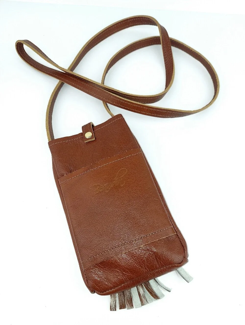 Beaudin Designs Leather Tassel Phone Crossbody Bag